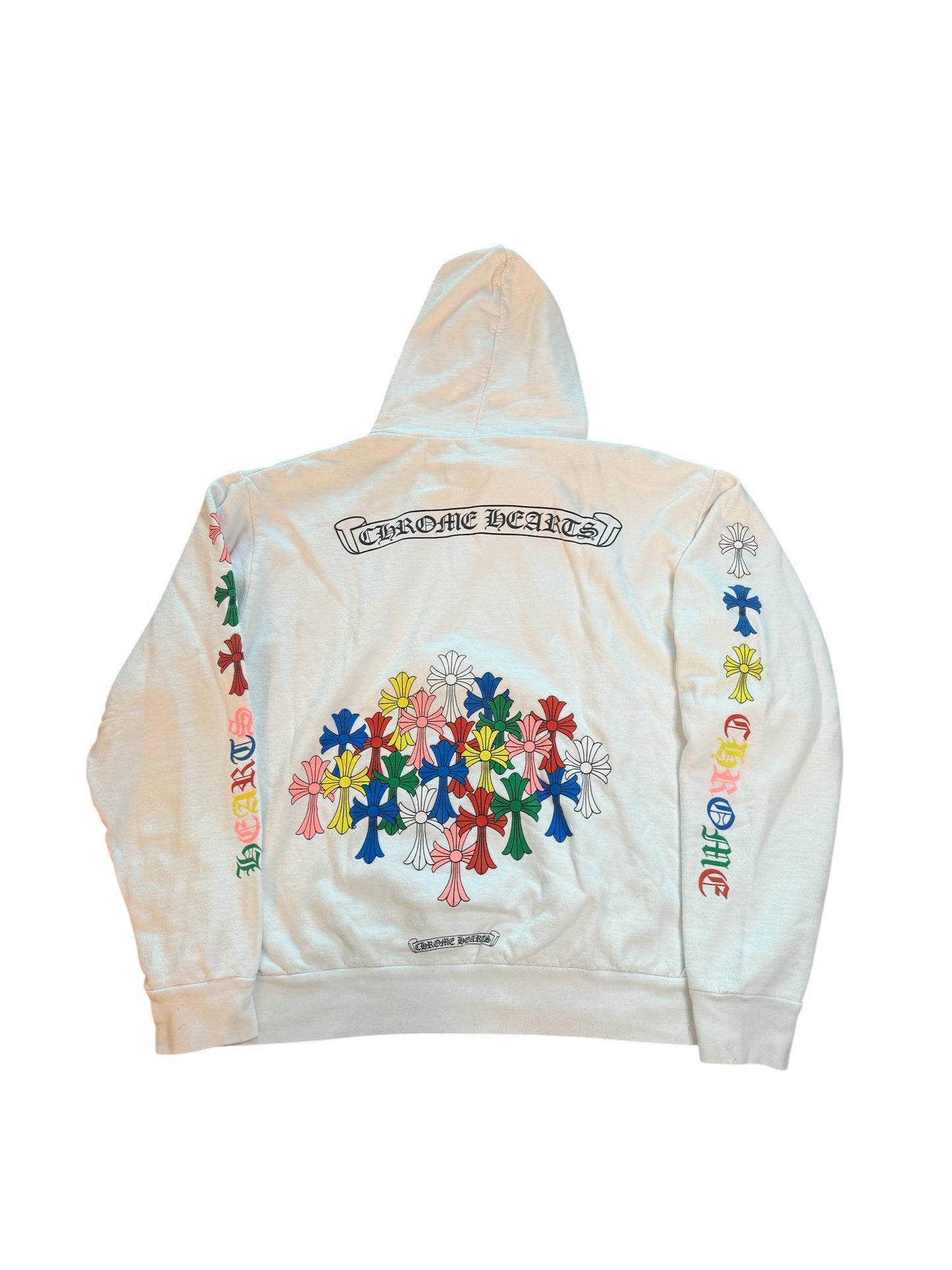 Chrome Hearts White Multicolor Cross Hoodie