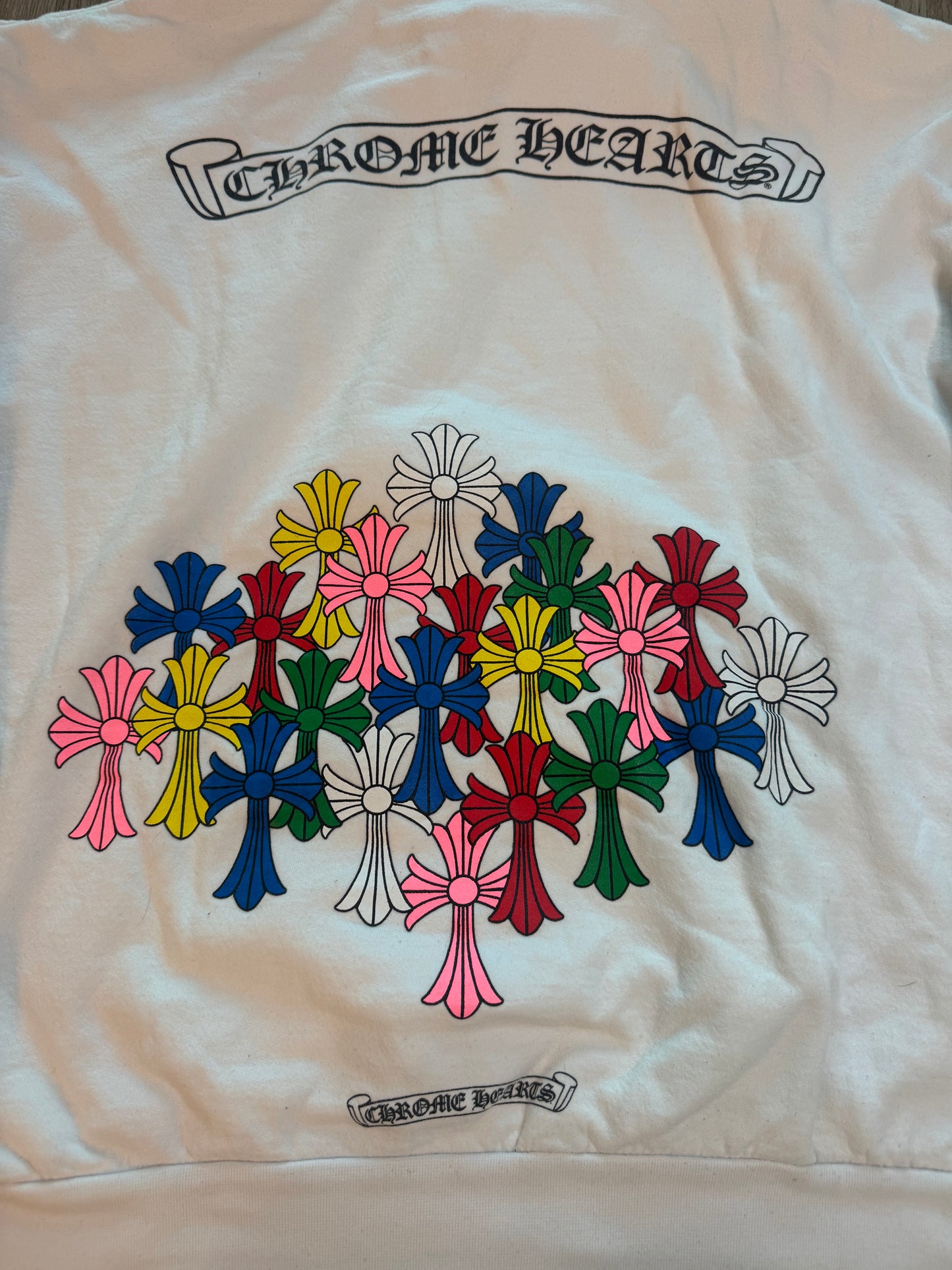 Chrome Hearts White Multicolor Cross Hoodie