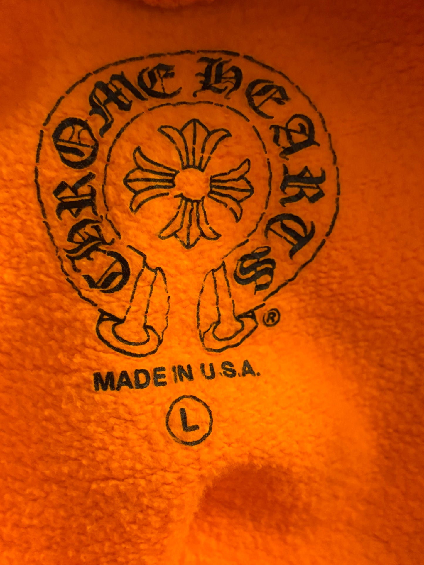 Chrome Heart Miami Orange Glitter Hoodie