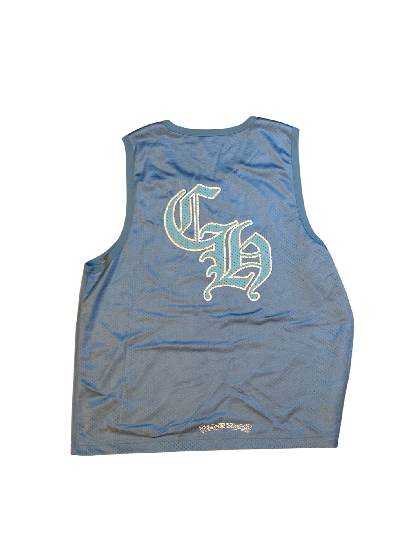 Chrome Heart Blue Mesh Basketball Jersey