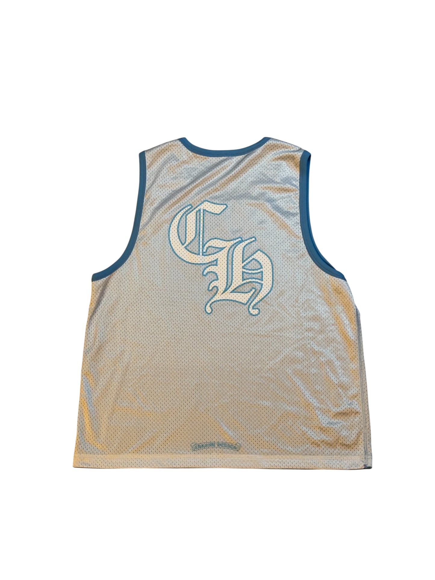 Chrome Heart Blue Mesh Basketball Jersey