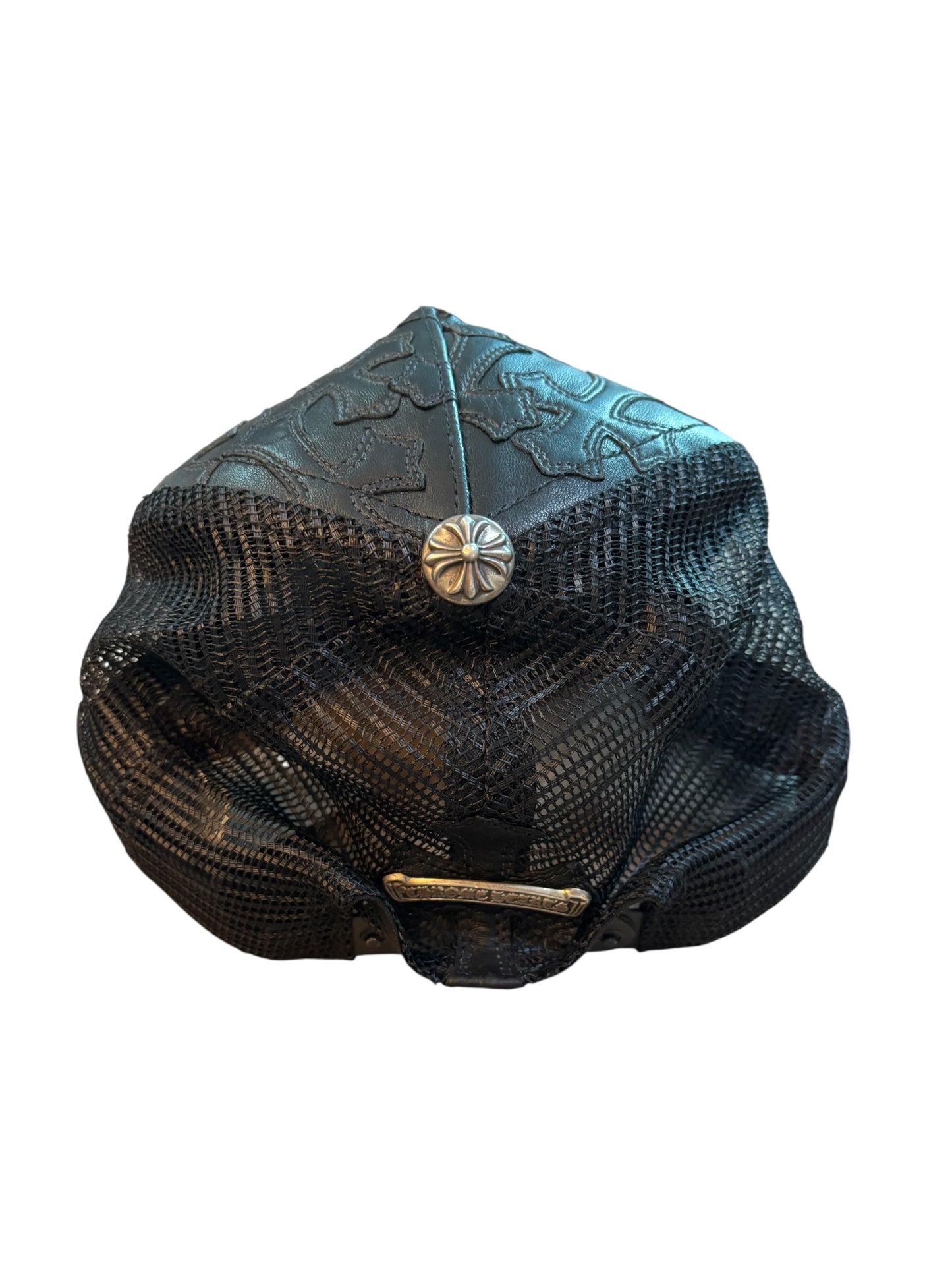 Chrome Heart Full Leather Flooded Cross Patch Hat