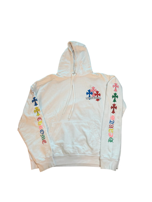 Chrome Hearts White Multicolor Cross Hoodie